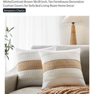 White and Tan Decorative Cushion Covers